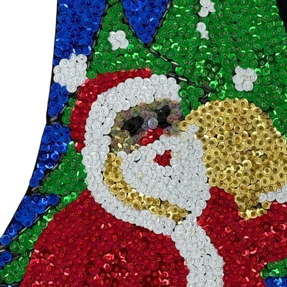 Baby Gem Heavy Sequin Christmas Vest Santa Angel Tree Window Holiday Party Sz L - Picture 3 of 11
